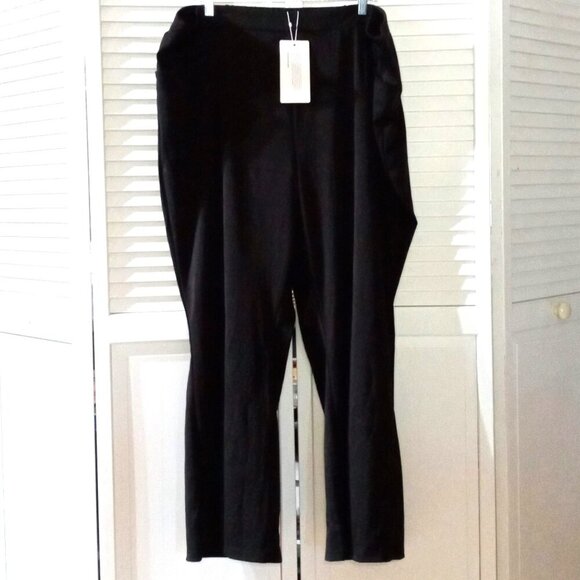 NWT-Comfortable Black High Waist Slacks -Size 26 - Picture 1 of 6